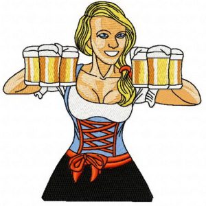 Beer girl 10 embroidery design