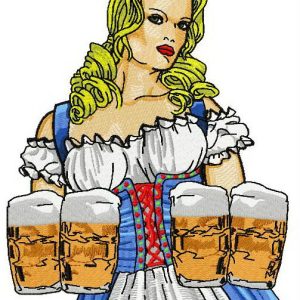 Beer girl 2 embroidery design