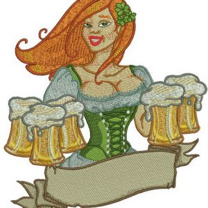Beer girl 4 embroidery design