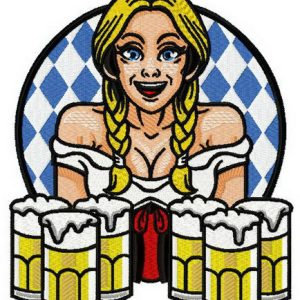 Beer girl 5 embroidery design
