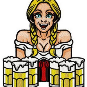 Beer girl 6 embroidery design