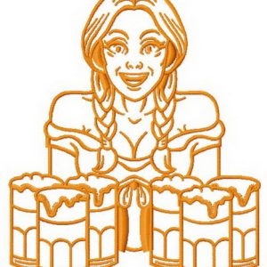 Beer girl 7 embroidery design