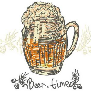 Beer time embroidery design