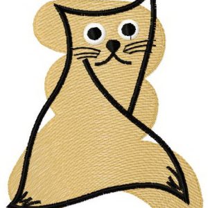 Beige cat 1 embroidery design