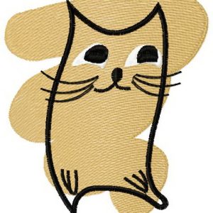 Beige cat 2 embroidery design