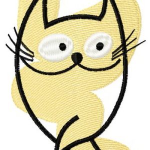 Beige cat 3 embroidery design