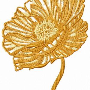 Beige peony embroidery design