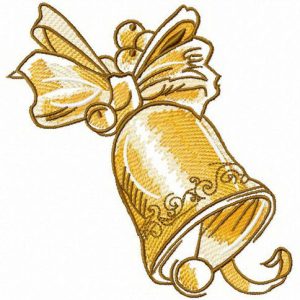 Bell rings embroidery design