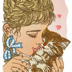 Beloved kitten embroidery design