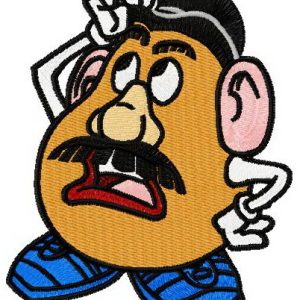 Bemused Mr. Potato Head embroidery design
