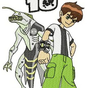 Ben 10 with alien embroidery design