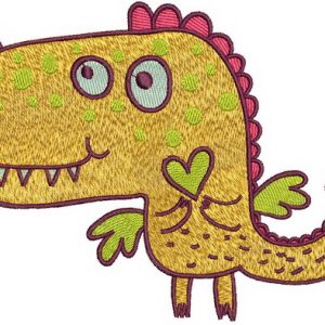 Bernard the charming dragon embroidery design