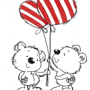 Bear's date embroidery design