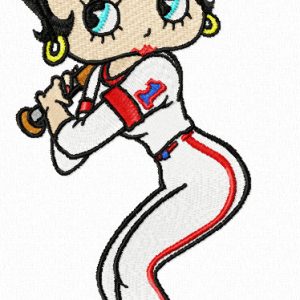 Betty Boop Baseball embroidery design