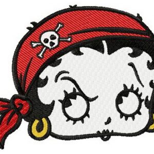 Betty Boop pirate embroidery design