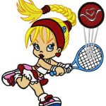 Betty tennis player embroidery design