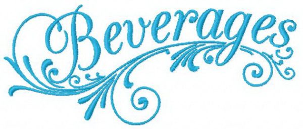 Beverages embroidery design