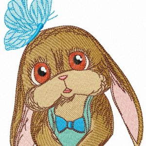 Bewildered bunny embroidery design