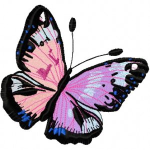 Bicolor butterfly embroidery design