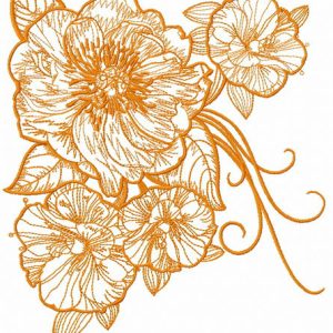Big rose flowers 3 embroidery design