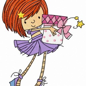 Big birthday present embroidery design