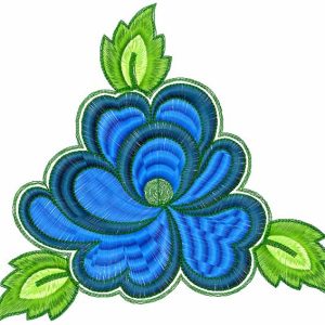Big dark blue flower embroidery design
