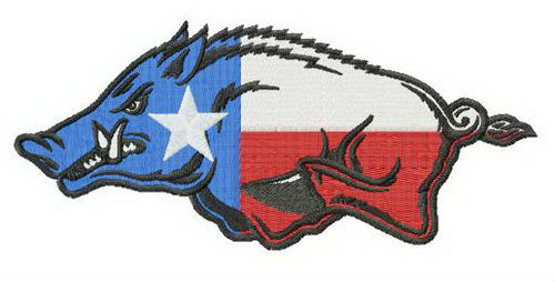 Big Red USA flag colors embroidery design
