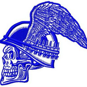 Biker's skull 3 embroidery design