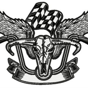 Biker's wings embroidery design