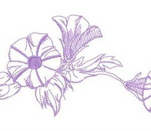 Bindweed flower embroidery design