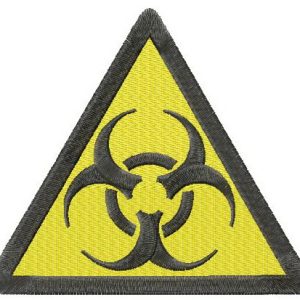 Biohazard road symbol embroidery design