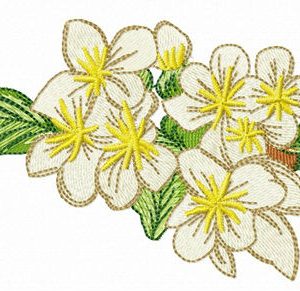 Bird cherry embroidery design