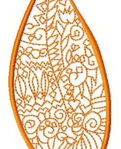 Bird-cherry tree leaf embroidery design