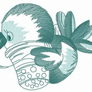 Birdie with thimble embroidery design