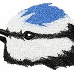Birdie's head embroidery design