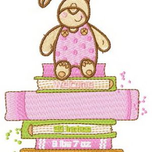 Birth announcement bunny embroidery design