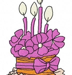 Birthday cake   embroidery design