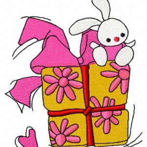 Birthday present embroidery design