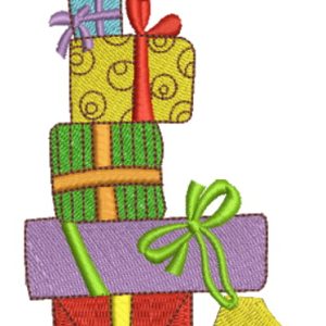 Birthday presents embroidery design