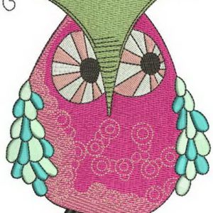 Bizarre owl embroidery design
