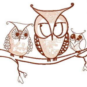 Bizarre owls 2 embroidery design