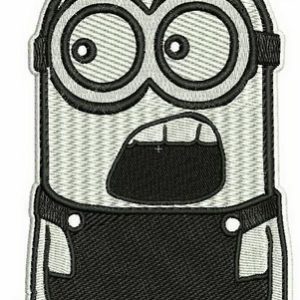 Black and white Minion embroidery design