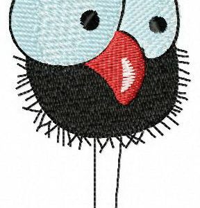 Black birdie embroidery design
