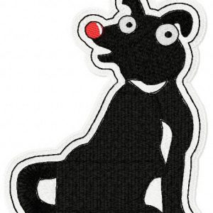 Black dog embroidery design