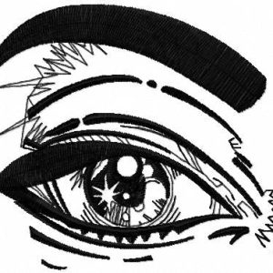 Black eye embroidery design