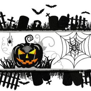 Black Halloween embroidery design