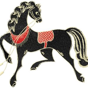 Black horse embroidery design