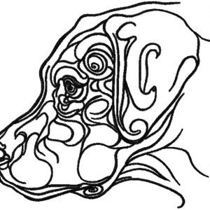 Black labrador embroidery design