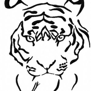 Black tiger embroidery design