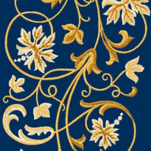 Flower border element embroidery design